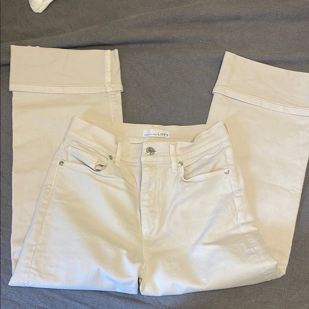 LOFT Women's Tan Straight Leg Jeans